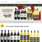 12 Everyday Favourites Mix/Red/White Wines (3 Bottles of 4 Varieties) $69 + Delivery ($0 C&C at BWS) @ Cellarmasters