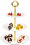 TEBCTW 3 Tier Cake Stand, Elegant Dessert Cupcake Stand $11.52 + Delivery ($0 with Prime/ $39 Spend) @ TEBCTW Amazon AU