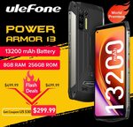 Ulefone Power Armor 13 6.81” Rugged Phone 8GB+256GB US$318.99 (~A$434.42) Shipped @ Ulefone Official Store AliExpress
