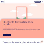 1 Month Free or $35 Free Credit: Unlimited Data up to 20Mbps via Referral @ Felix Mobile (App Required)