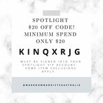 $20 off $20 Spend (VIP Members) + Shipping/ Free C&C With $50 Spend @ Spotlight