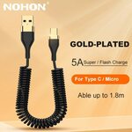 NOHON 5A USB to USB-C Coiled Cable 1.8M US$2.79 (~A$3.40) Delivered @ Nohon Official AliExpress