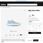 Nike React Miler Mens Shoes - Pure Platinum-Black-Chlorine (US Size 9, 10, 12) $49.95 (RRP $190) + $10 Delivery @ Foot Locker