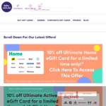 10% off Ultimate Home, Thanks and Active eGift Cards @ Giftz.com.au
