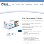 Level 3 Surgical/Medical Facemask Box of 250 - $115.00 Shipped @ Pro Facemask