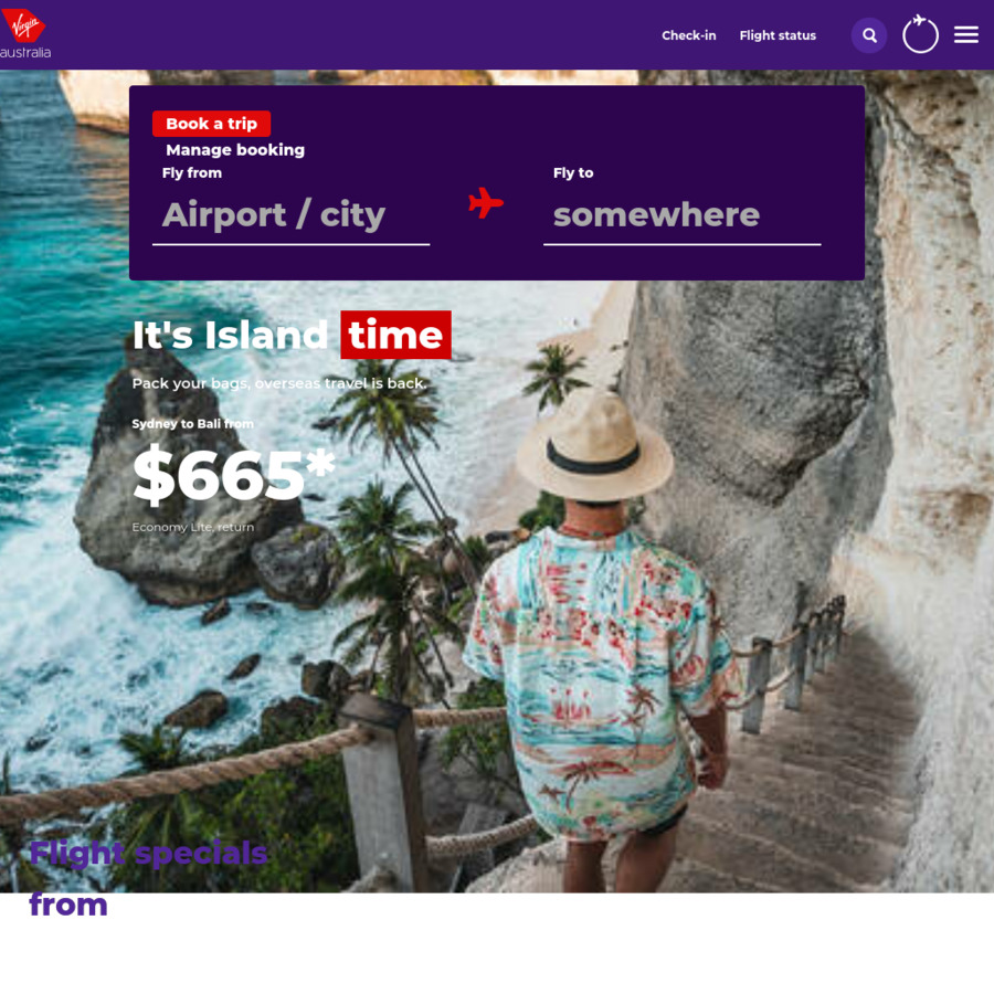 Virgin Australia Domestic Airfares 21Day Advanced Purchase 5 off