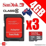 3X SanDisk Mobile Ultra 4GB microSDHC Class 6 Memory Card $9.95 + $3.99 Delivery (Sydney)