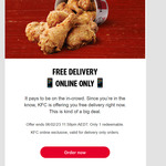Free Delivery @ KFC via App or Website