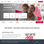 Up to $300 Cashback Per Year (up to 3 Years) on New Eligible Combined Hospital & Extras Policy @ AIA Health Insurance
