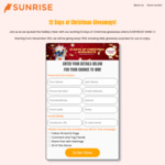 Win 1 of 12 Days of Christmas Giveaways from Sunrise Local Stores