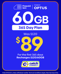 Catch Connect 1 Year 60GB $120 Prepaid Mobile Plan for $89 Delivered (New Customers Only) @ Catch