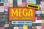 Mega Fonts Bundle (158 Premium Fonts) - Free (Valued US$1830) @ Creative Fabrica