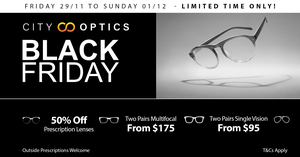 [NSW] 50% off Prescription Lenses for Glasses & Eyewear (29h Nov - 1st Dec) @ City Optics Penrith