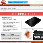 Toshiba 1TB 2.5" Portable Hard Drive $69.90 + Shipping 8PM-9PM Epic Hour 13/12/12