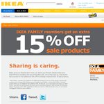 IKEA FAMILY Members an Exclusive Additional 15% off Sale Products (Not SA/WA)