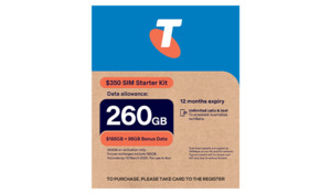 Telstra $350 Pre-Paid SIM (365 Days, 260GB Data) & Bonus $35 Shop Card for $269.99 In-Store Only @ Costco (Membership Required)