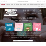 36 Personalised Name Labels $0 ($16 Value) + $6 Shipping @ Tinyme