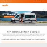 Win a New Zealand Campervan Trip for 4 Worth NZ$15,000 from Apollo Camper