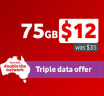 Vodafone $35 25GB (+50GB Bonus Data for 3 Recharges) 28-Day Prepaid Starter Pack for $12 Delivered @ Vodafone