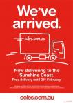 Coles.com.au Free Delivery - Sunshine Coast until 21st Feb