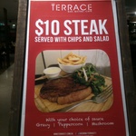 $10 Steak, Chips and Salad @ Terrace. Sydney International Airport