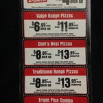 Domino's Pizza Triple Plus Combo Any 3 Pizzas, Garlic Bread & 1.25l Drink 32.95 Delivered