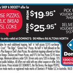 3 Large Pizzas + Garlic Bread + 1.25l Coke for $19.95 Pickup / $25.95 Delivered @ Domino's Altona North VIC