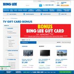 Bonus Gift Card (10% of Purchase Price) with Purchase of Selected TVs at Bing Lee