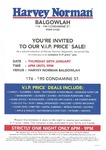 Harvey Norman Balgowlah - V.I.P. Price Sale on 28th Jan 6PM-9PM