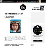 Win 1 of 10 Copies of The Martian on Blu-Ray from The Weekly Review (VIC)