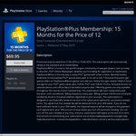 PlayStation Plus Membership: 15 Months for the Price of 12 - $69.95 