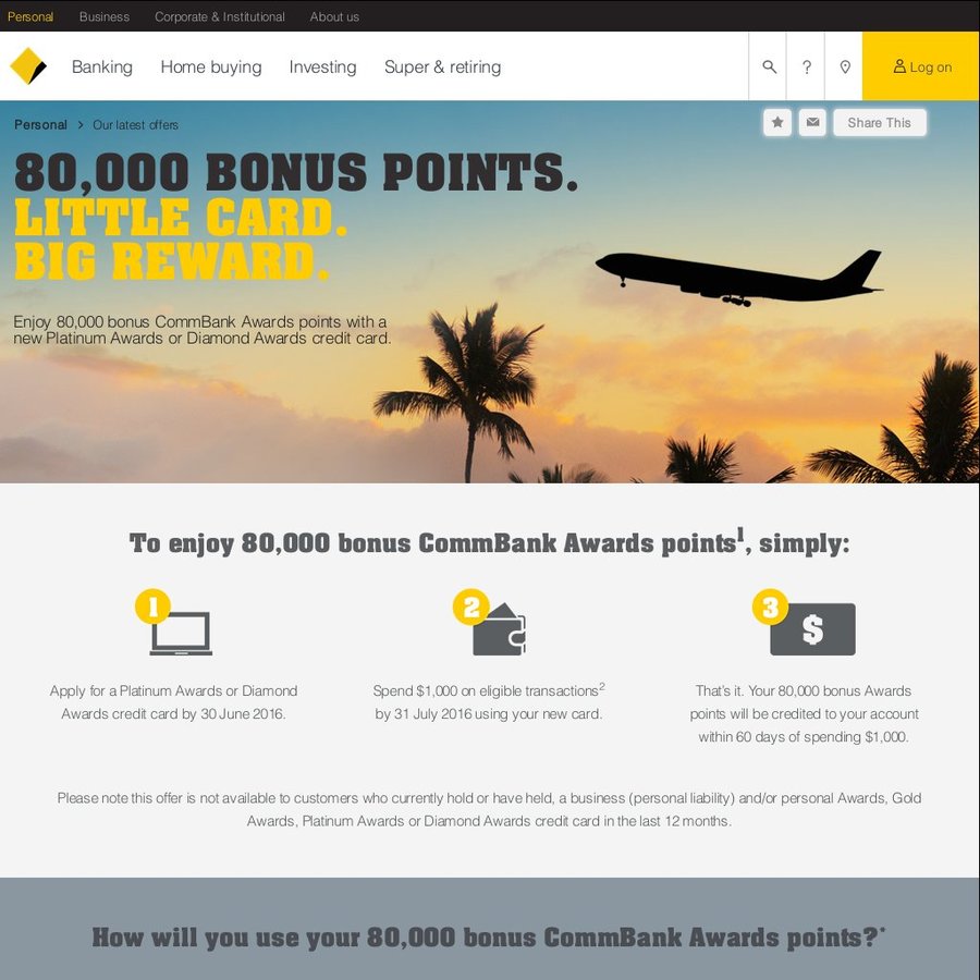 commonwealth-bank-bonus-80-000-points-with-platinum-awards-credit-card