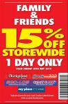 Crazy Clarks, Go-Lo, Sam's Warehouse: Family & Friends Voucher 15% Off Storewide