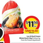 ½ Price Whole Duck 2.1kg $11.50 ($5.48 Per Kg) @ Coles 15/3