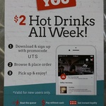 $2 Hot Drinks All Week - Hey You App - New Users Only (UTS, NSW)