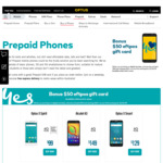 Bonus $50 EFTPOS Gift Card When You Purchase a Selected Optus Prepaid Handset & Recharge $30 - New Customers