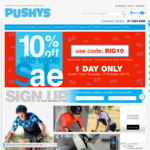 Pushy's 10% off Code Sitewide with Exclusion Expires Tonight 17/10/17 11pm