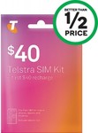 Telstra $40 Sim Starter Kit for $15 @ Woolworths
