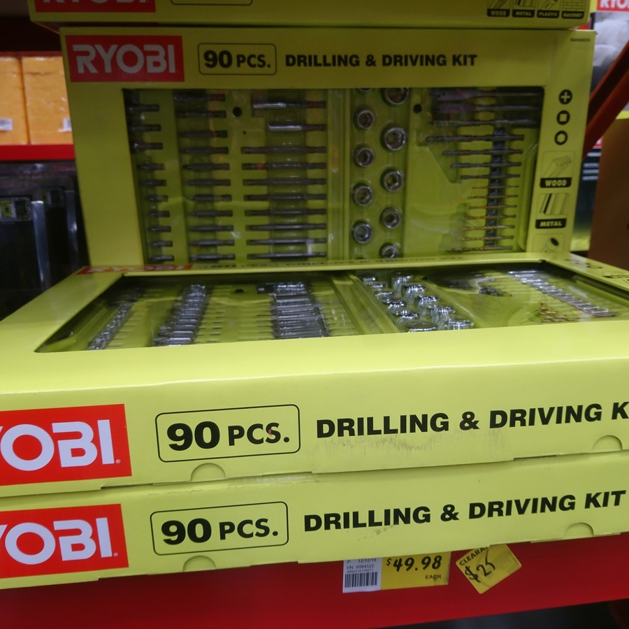 Ryobi 200 piece online drilling and driving set