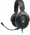 Corsair HS50 Wired Stereo Gaming Headset Headphone with Mic - Blue/ Green $49 + Del (Free with eBay Plus) @FFT eBay