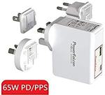 PowerFalcon 65W PD Dual USB Wall Charger with 4 AC Plugs and USB-C to C Cable $44 Delivered @ Mmel Amazon AU