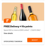 Free Delivery (Normally $10) & 10x Rewards Points (Min $20 Spend) @ BWS via App
