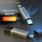 CABLETIME USB 3.0 MicroSD/SD Card Reader US$4.06 (~A$5.29) Delivered @ Cabletime Official Store AliExpress