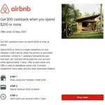 $50 Cashback with $200 Spend or More at Airbnb with Westpac Credit Cards