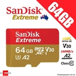 SanDisk Extreme MicroSD 64GB UHS-I U3 V30 A2 $12.96 + $1.99 Delivery @ Shopping Square