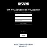 Win a Years Supply of Evolve Nutrition Supplements Worth $2400 from Evolve Nutrition