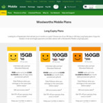 $200 365-Day Prepaid Mobile Plan (Unlimited Calls & Texts, 160GB Data, eSIM-Compatible) @ Woolworths Mobile