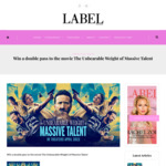Win a Double Pass to The Movie The Unbearable Weight of Massive Talent from Label Magazine
