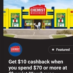 CommBank Rewards: Get $10 Back with $70 Spend @ Chemist Warehouse
