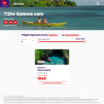 72-Hour Virgin Australia Sale to Samoa: Return from Sydney $549, Brisbane $549, Melbourne $599, Perth $899 @ Virgin Australia